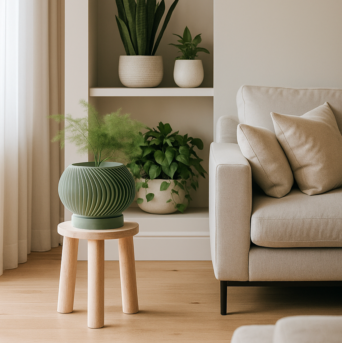 Vaso Caleth di design Verde contestualizzato