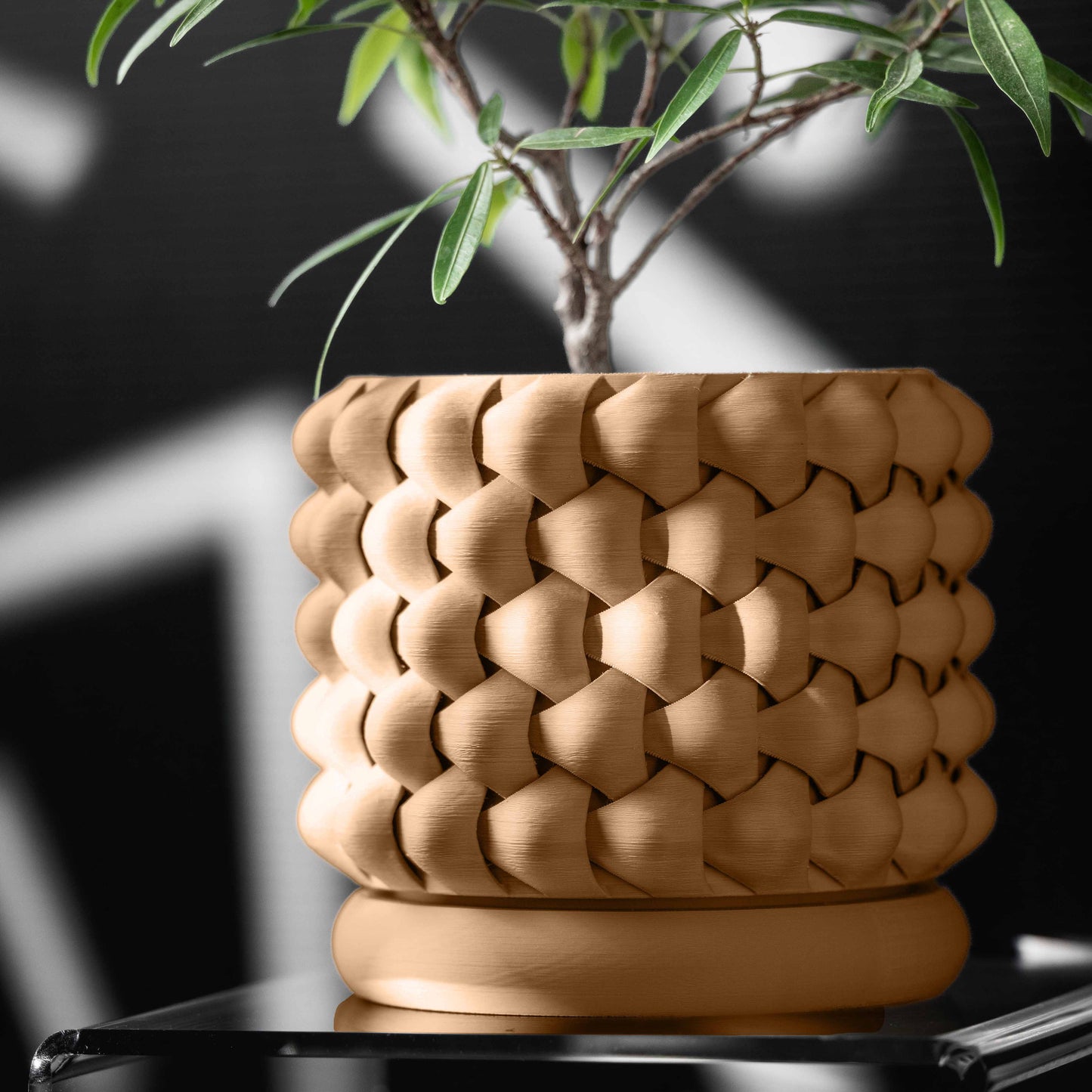 Vaso di design intrecciato in PLA ecologico ARANCIONE | ARACHIDE