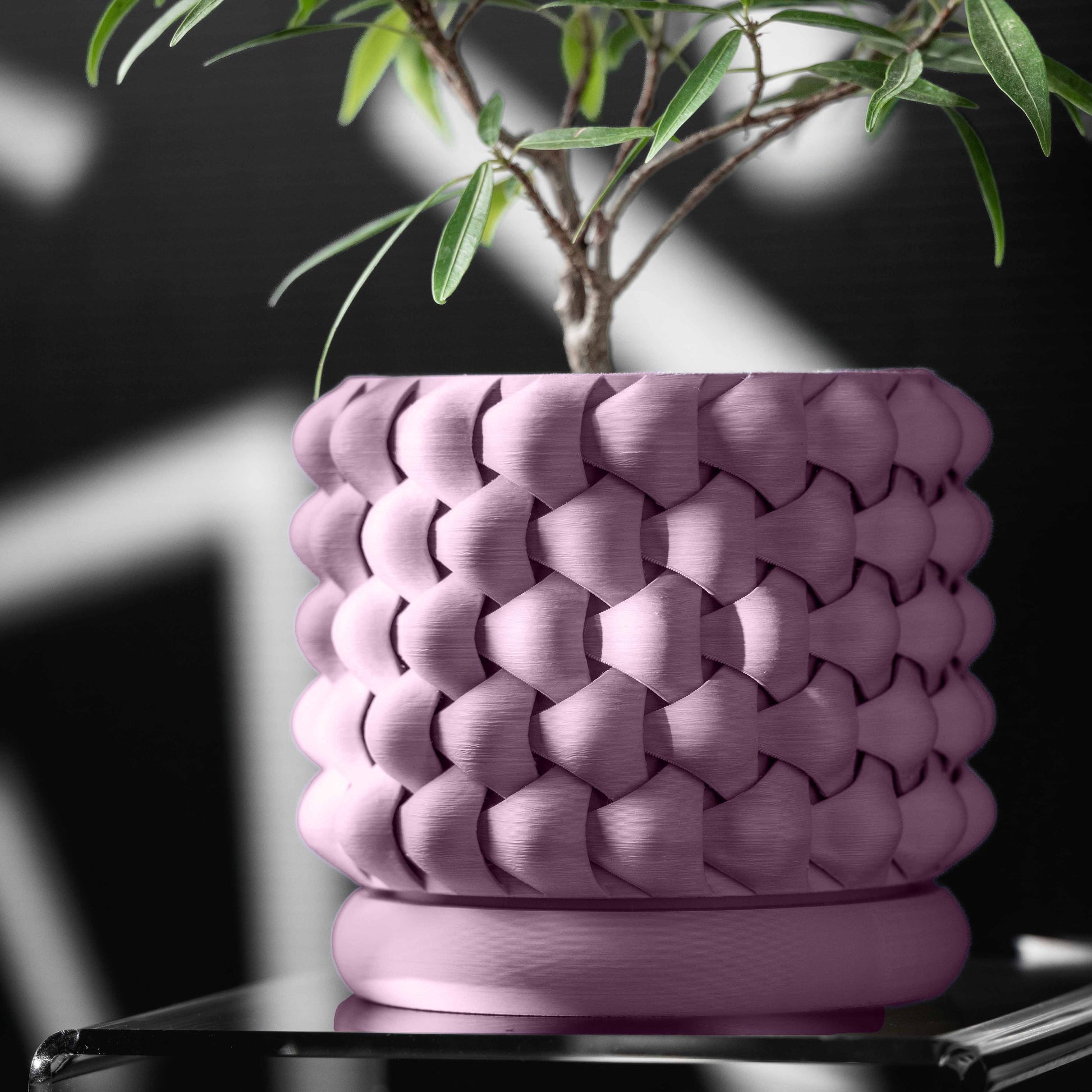 Vaso di design intrecciato in PLA ecologico PORPORA PASTELLO | ROSA