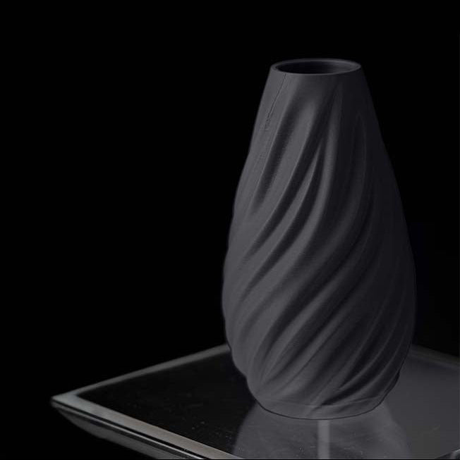 Vaso di design sinuoso in PLA ecologico NERO ANTRACITE