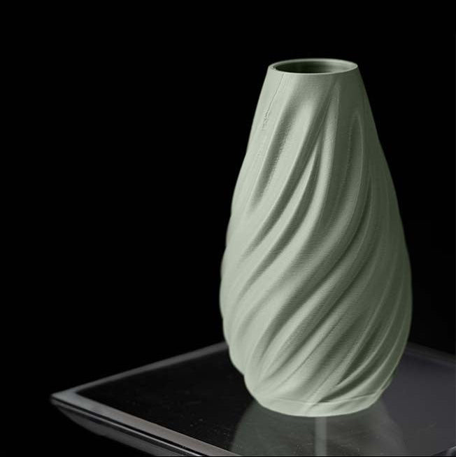 Vaso di design sinuoso in PLA ecologico VERDE PASTELLO