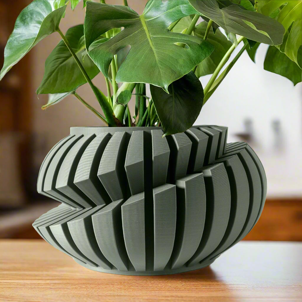 Vasetto di design verde per l'arredamento moderno di case raffinate