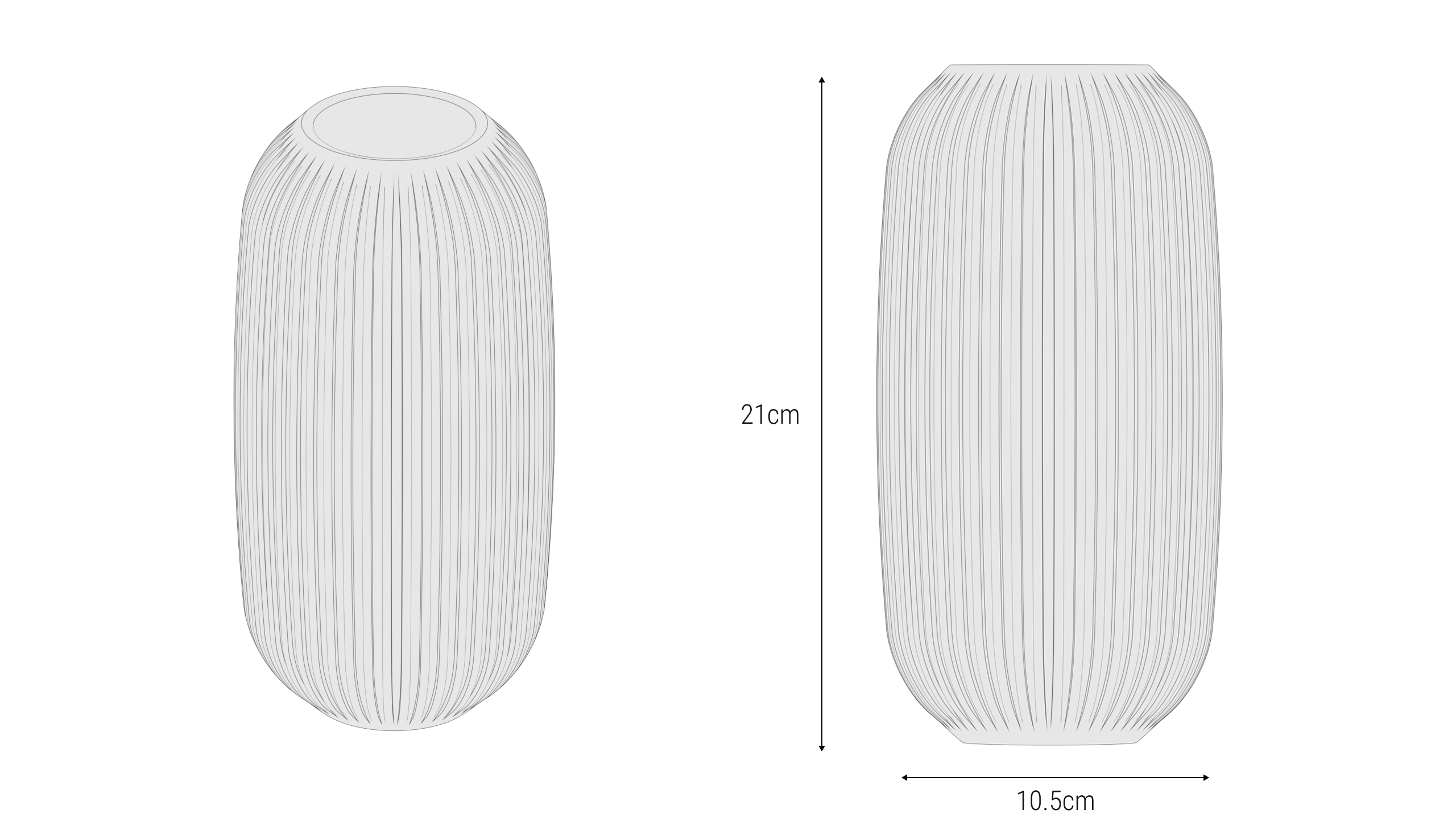 Modello tridimensionale del vaso Kiri: 21cm x 10.5cm