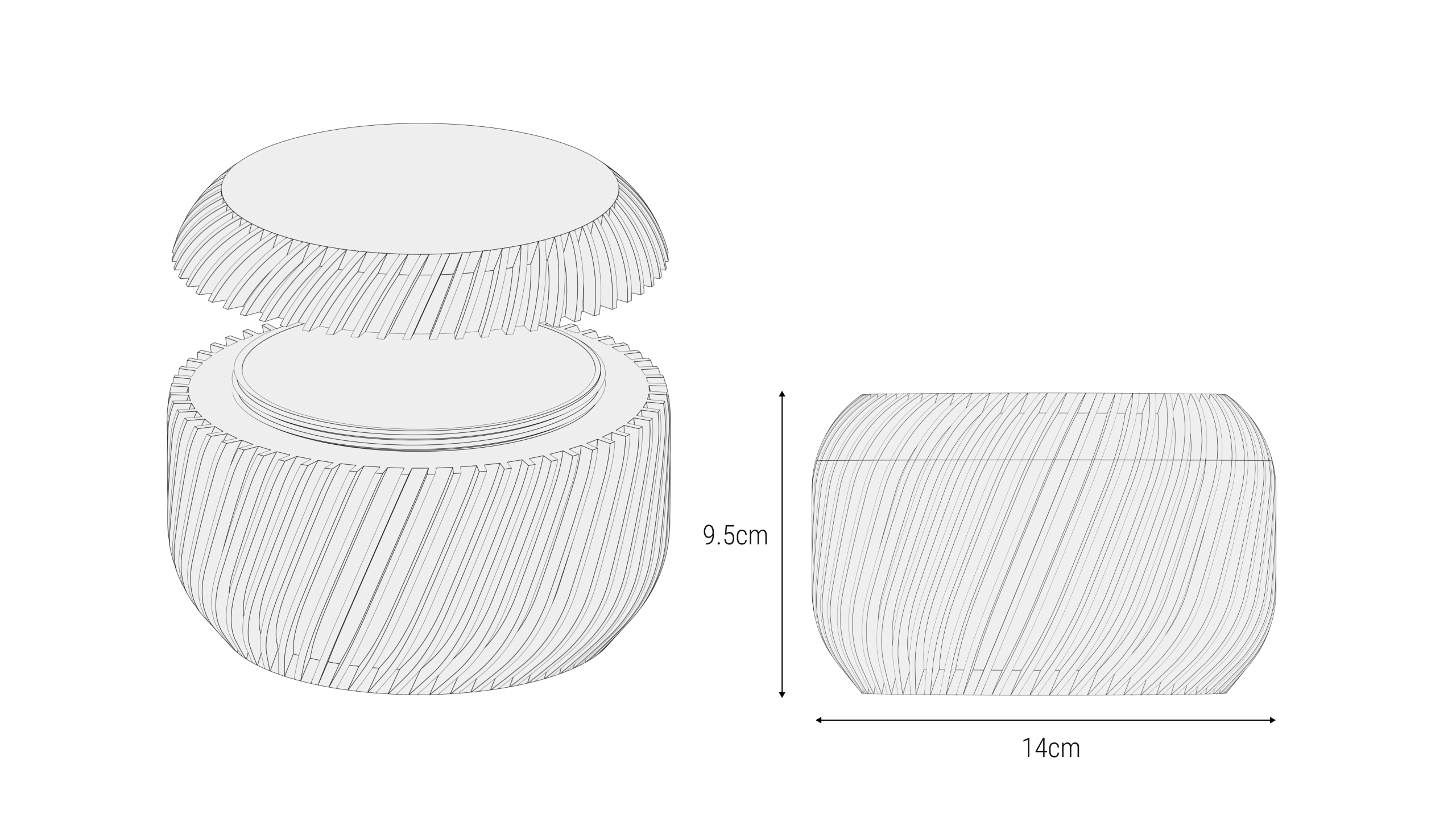 Dimensioni in centimetri di un vaso basso con diametro 14cm