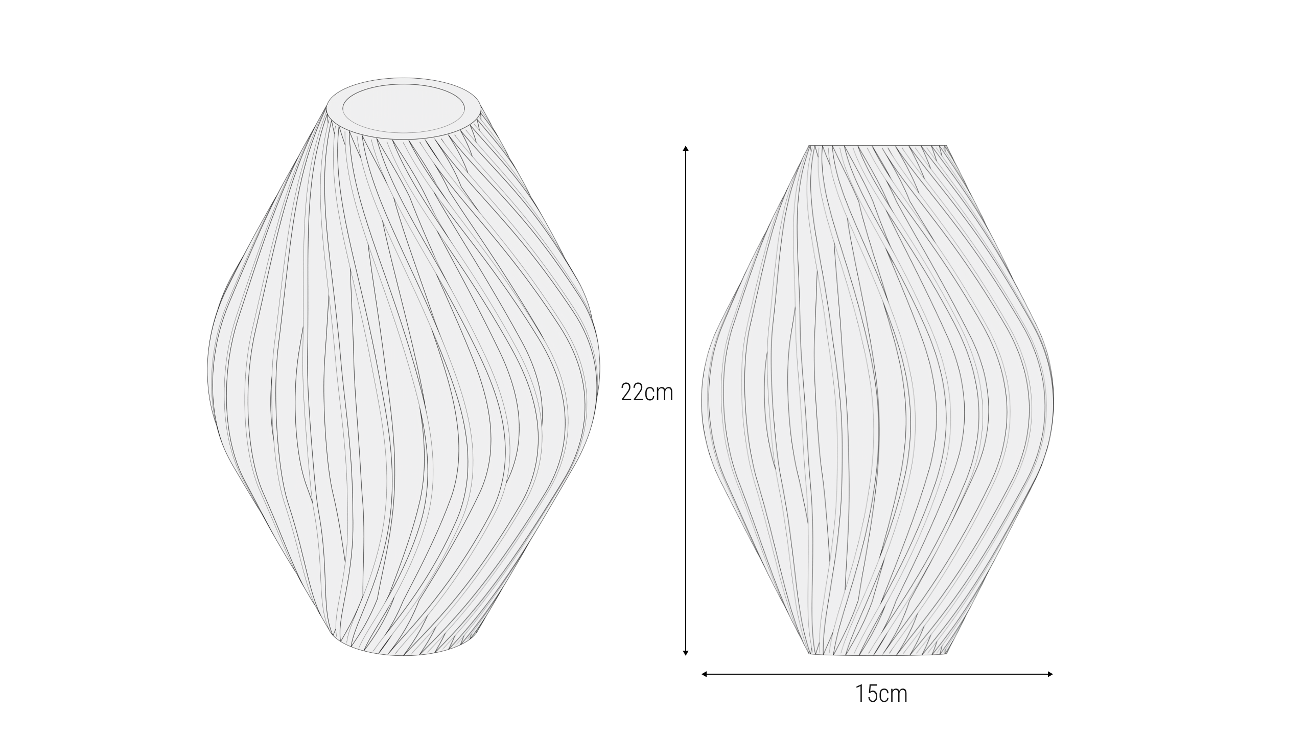 Dimensioni del vaso innovativo di design Vati