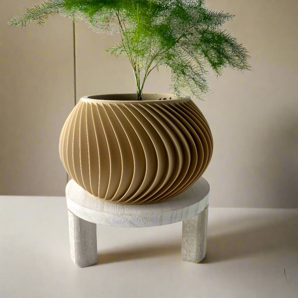 Vaso di design a spirale in PLA ecologico ARACHIDE