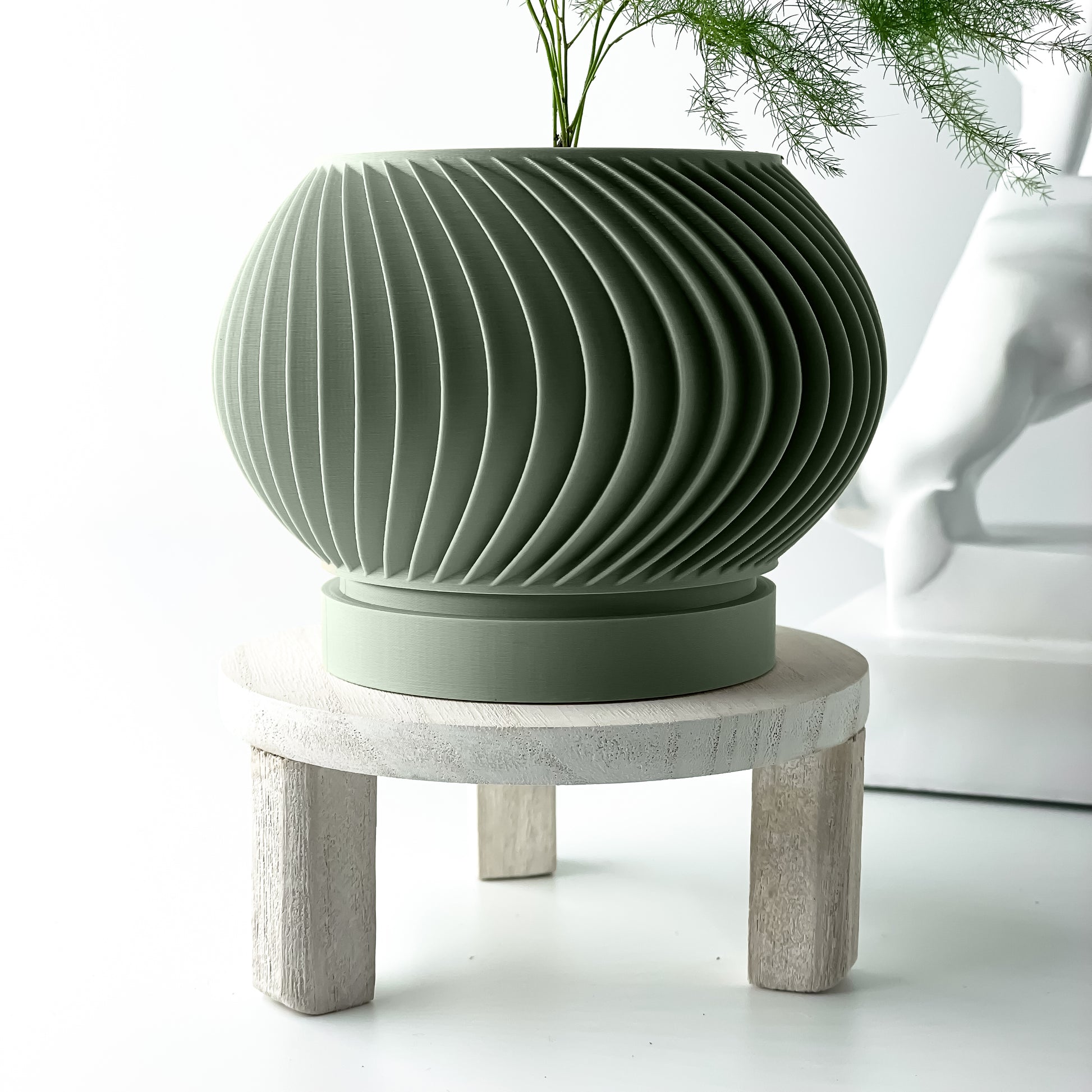 Vaso di design a spirale in PLA ecologico VERDE PASTELLO