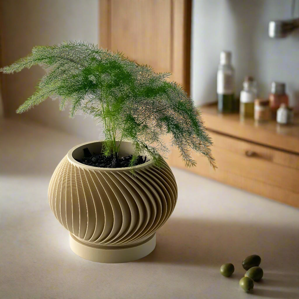 Vaso di design a spirale in PLA ecologico