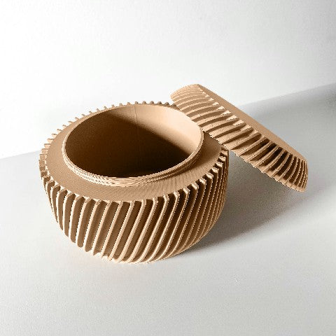 Portaoggetti beige a linee oblique perfetto per ambienti moderni