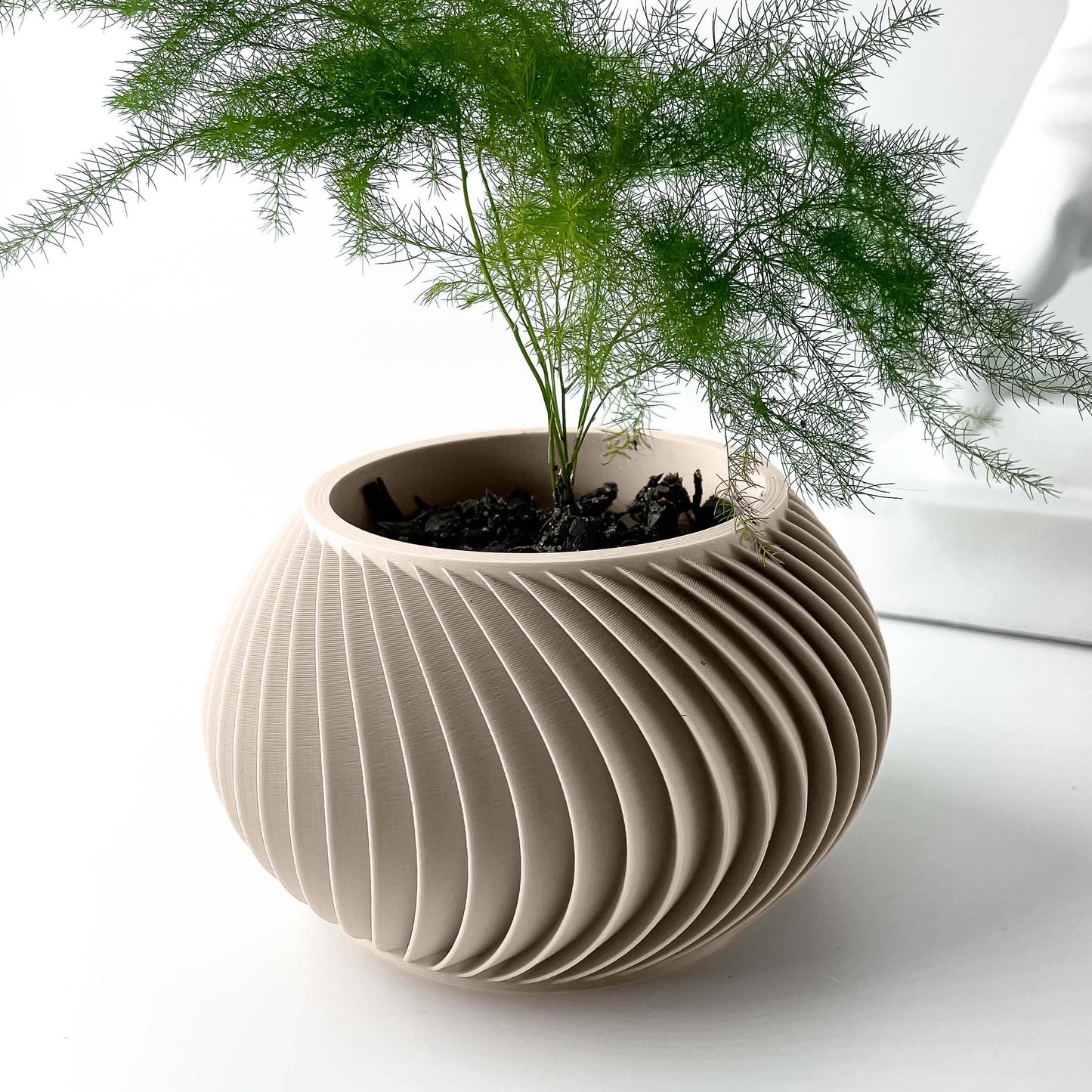 Vaso di design a spirale in PLA ecologico BIANCO COTONE