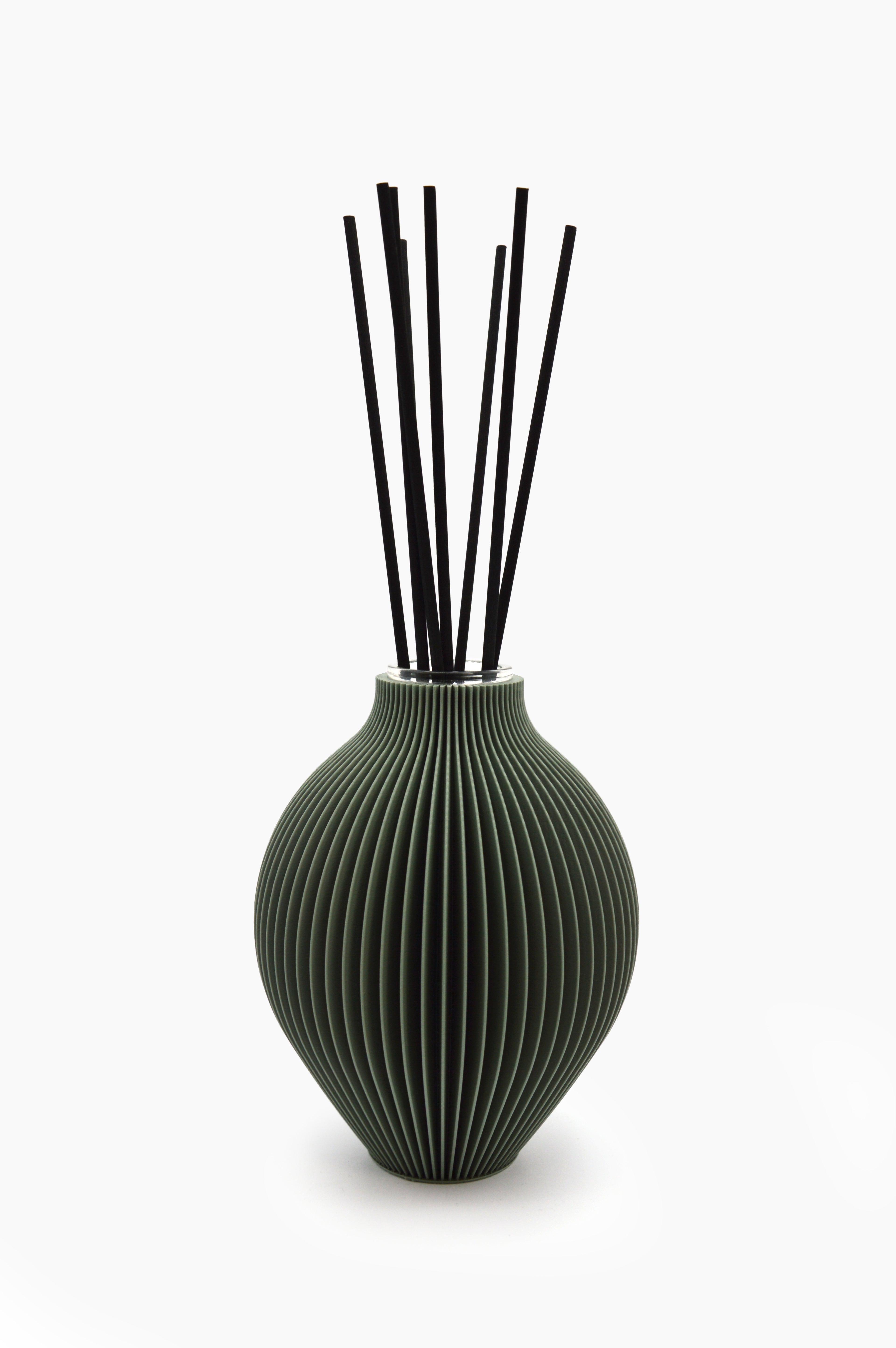 Diffusore per ambienti con bastoncini verde salvia