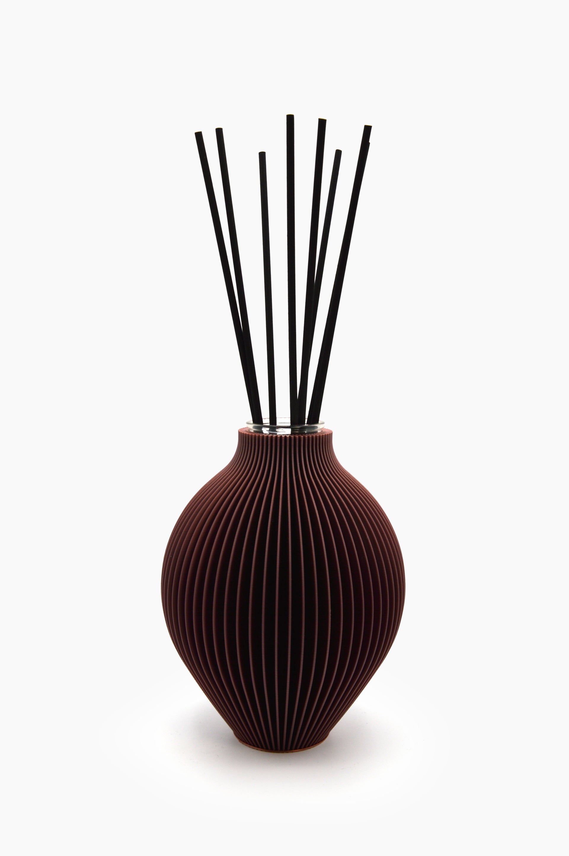 Portaprofumo con bastonici e fialetta in vetro 