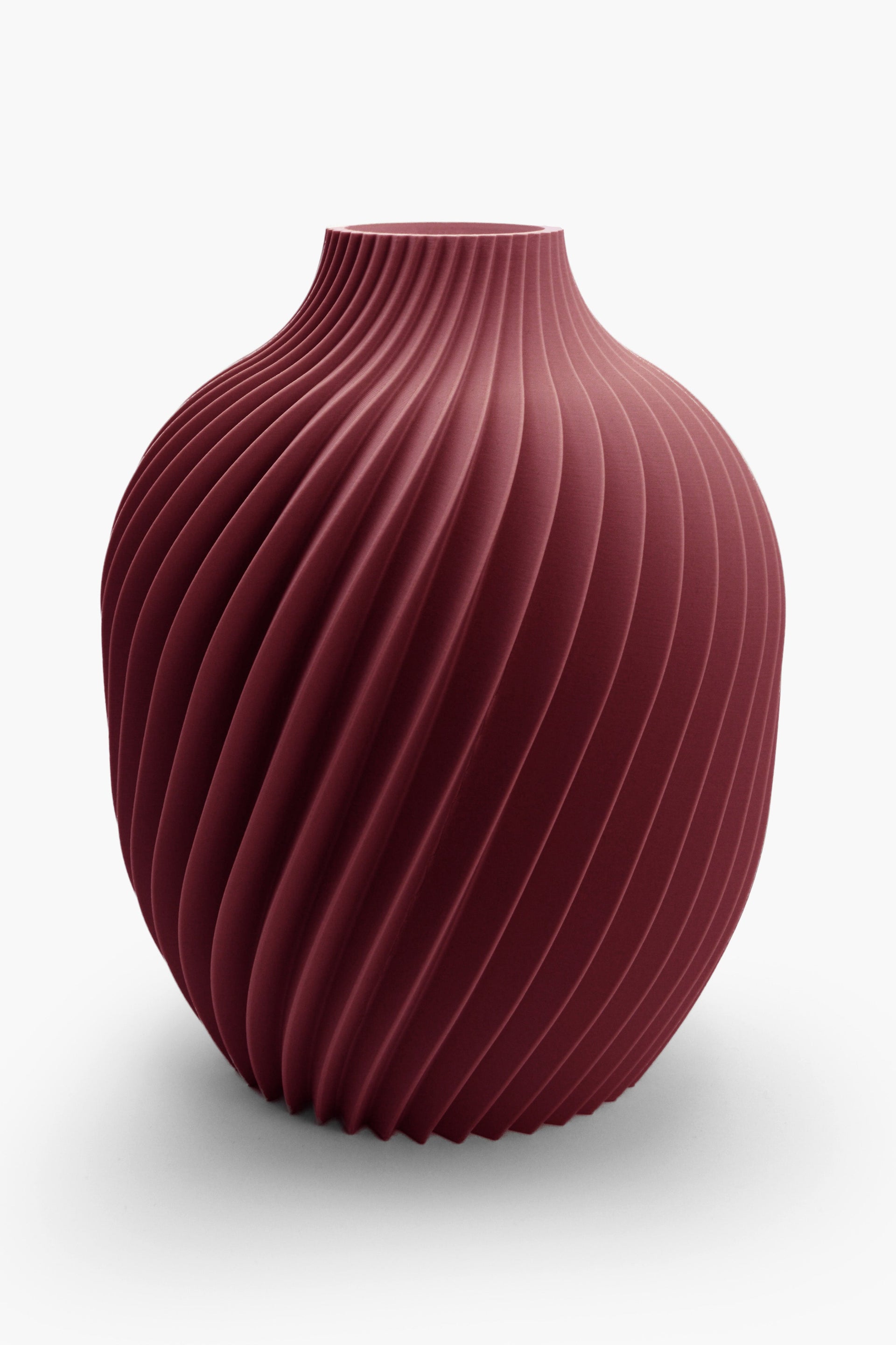 Vaso rosa borgogna a spirale particolare 