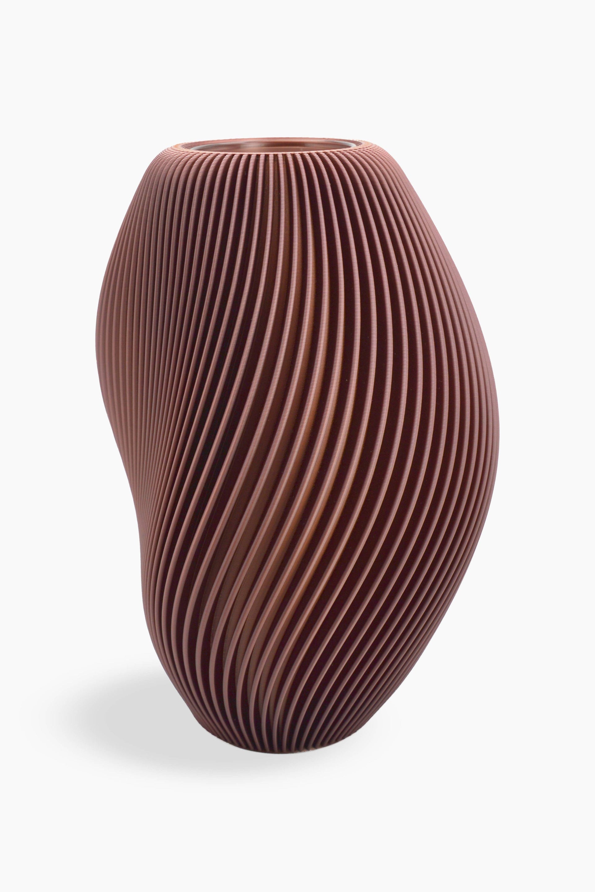 Vaso dalle linee sinuose moderno ed elegante color rame