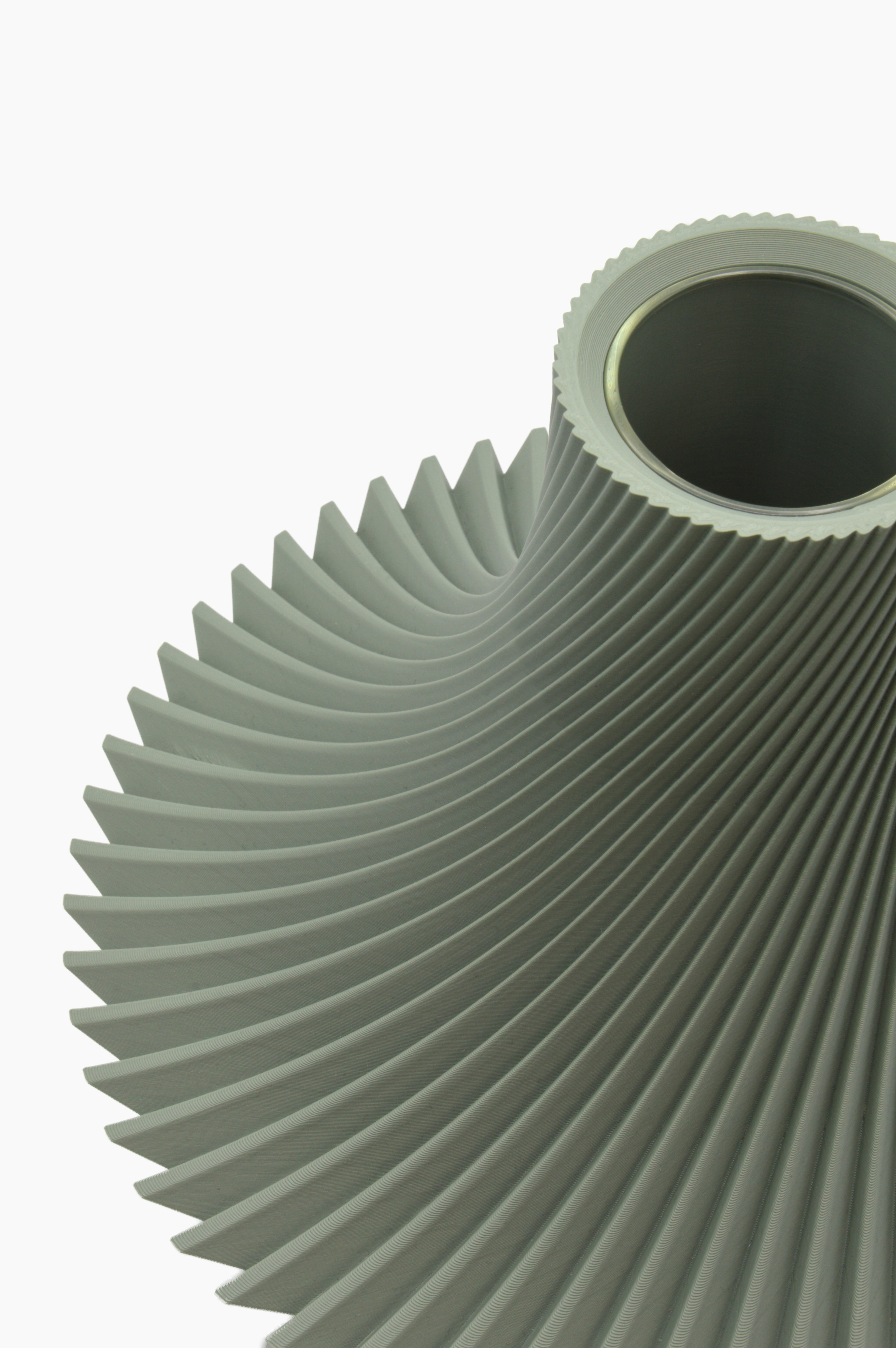 Vaso verde salvia Haku a spirale