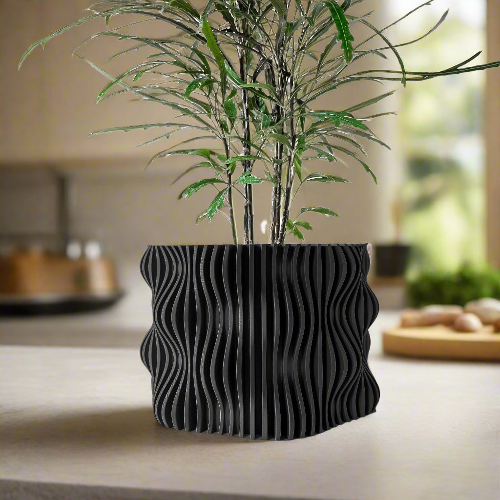 Vasetto portafiori nero moderno di design per ambienti moderni raffinati